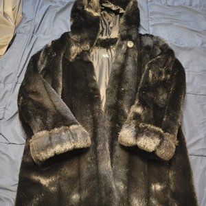Faux Fur Black Coat